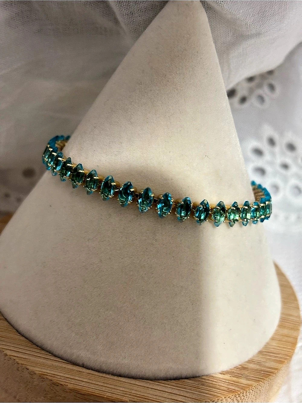Blue Rhinestone Tennis Bracelet